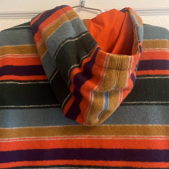 Nigel Cabourn ELEMENT BLANKET ALDER FLEECE Reversible Green & Orange NWT S - Picture 13 of 14